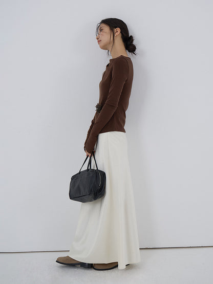 【LD3277】實拍立體花朵長袖一字領T恤251103