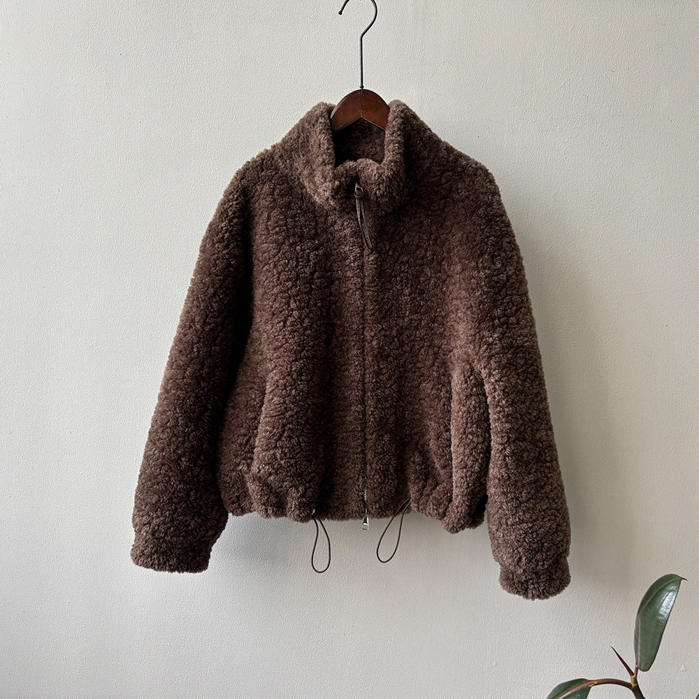 【YH8567】實拍冬天保暖厚款立领羊羔毛外套251113