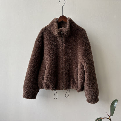 【YH8567】實拍冬天保暖厚款立领羊羔毛外套251113