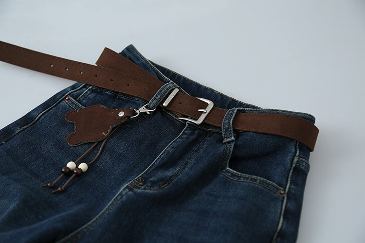 【LD3286】實拍S~XL冬季植絨加絨高腰彈力牛仔褲+鑰匙扣251103