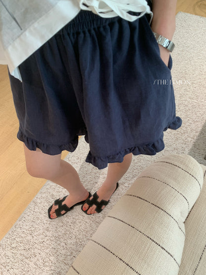 【L10389】實拍檸檬夏日清涼降溫🧊天絲亞麻鬆緊腰寬鬆顯瘦休閒寬褲/短褲260408