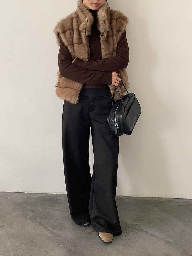 【LD11042】實拍皮毛一體立領拉鍊背心外套251202