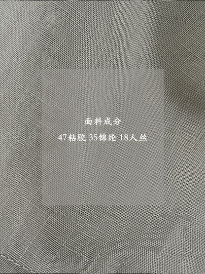 【cimz6575】老錢風高級氣場🤍高端亞麻質感襯衫+休閒寬褲整套兩件套裝260612