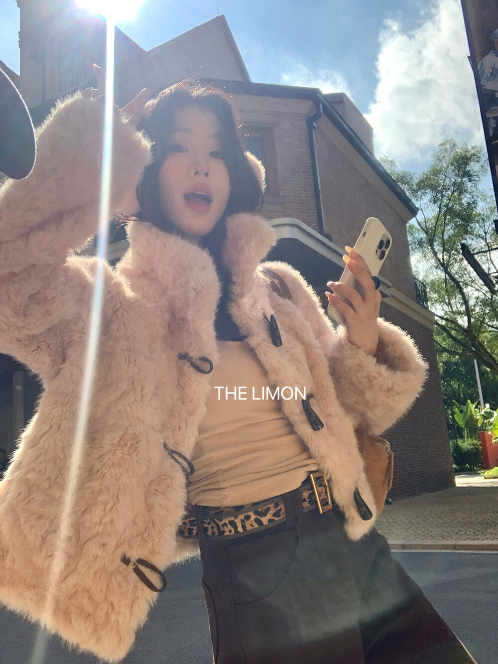 【L1230】實拍檸檬冬季加厚保暖立領牛角扣仿皮草外套251117