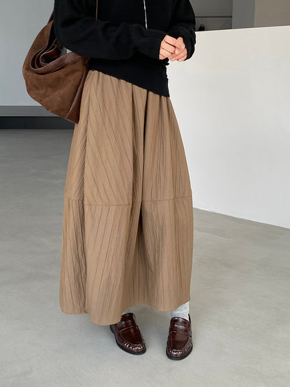 【cim1708】實拍秋冬法式寂靜高腰加厚微花苞A字裙251030