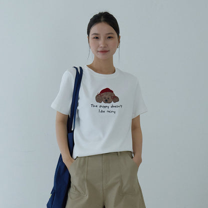 【LD11202】實拍日系🐶小狗印花刺繡寬鬆百搭顯瘦短袖T恤260407