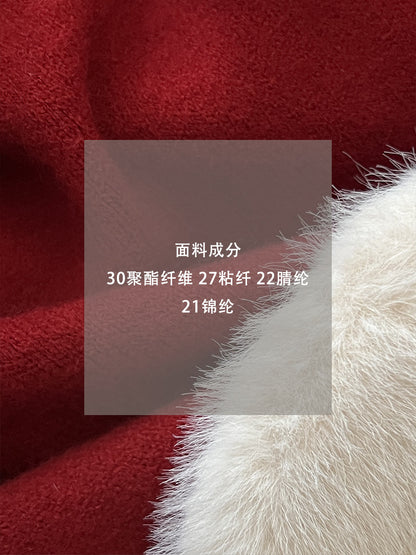 【cimzU1469】氣質貴氣毛領可拆針織毛衣外套260108