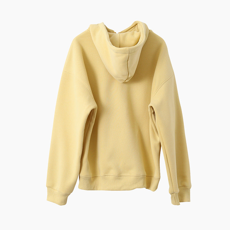 【LD11064】實拍慵懶灰色加絨加厚連帽寬鬆衞衣251209