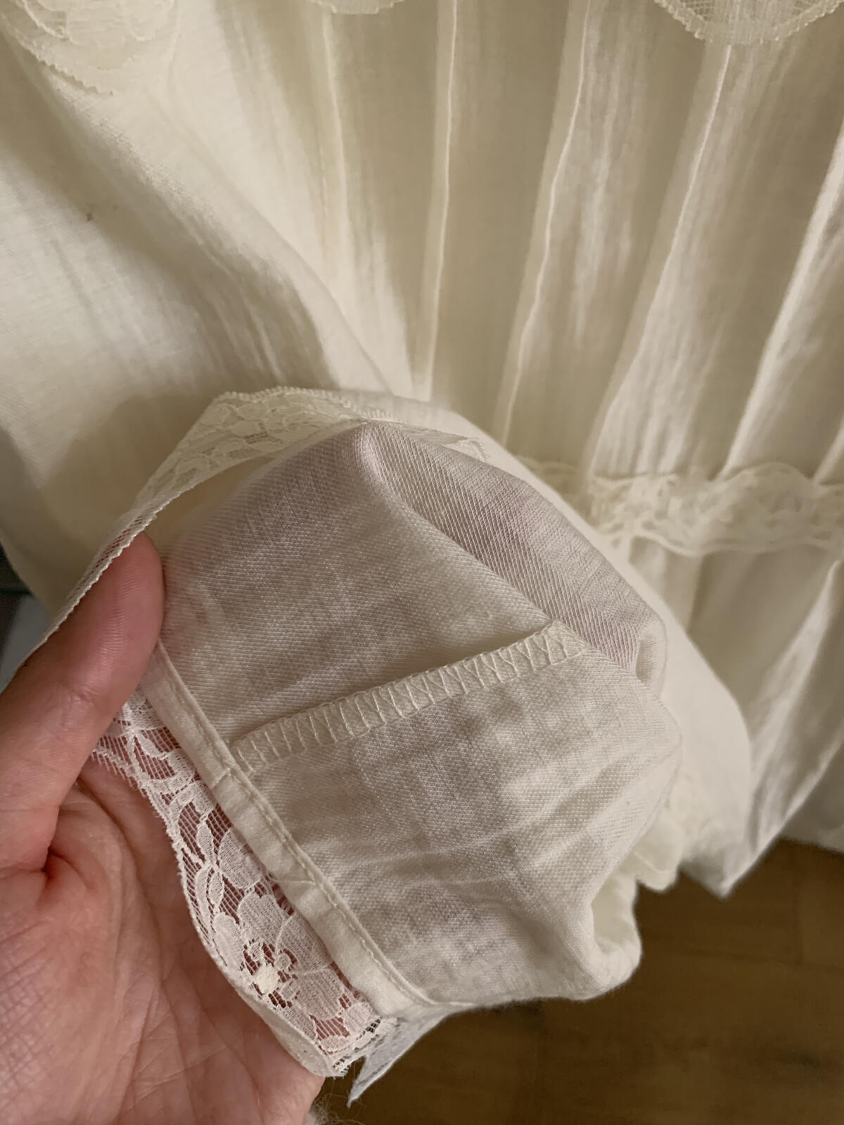 【LR70960】實拍imiss修身顯瘦！氣質蕾絲花邊V領棉麻洋裝260305