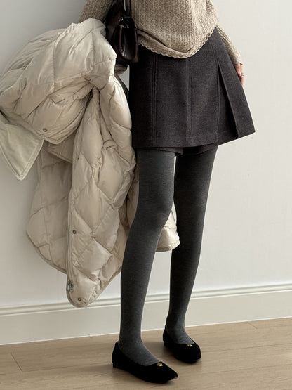 【Y82682】實拍冬季厚款毛呢高腰開叉裙褲 251106