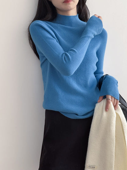 【Y315】實拍高級感半高領針織衫（棉羊毛4%)251106