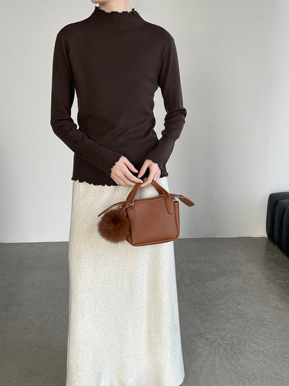 【cimYL223】實拍氣質安迪絨木耳邊針織衫251201