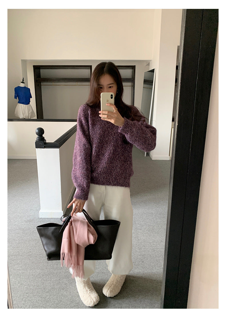 【H5505】實拍復古氣質花紗加厚針織毛衣251118