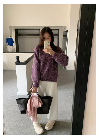 【H5505】實拍復古氣質花紗加厚針織毛衣251118