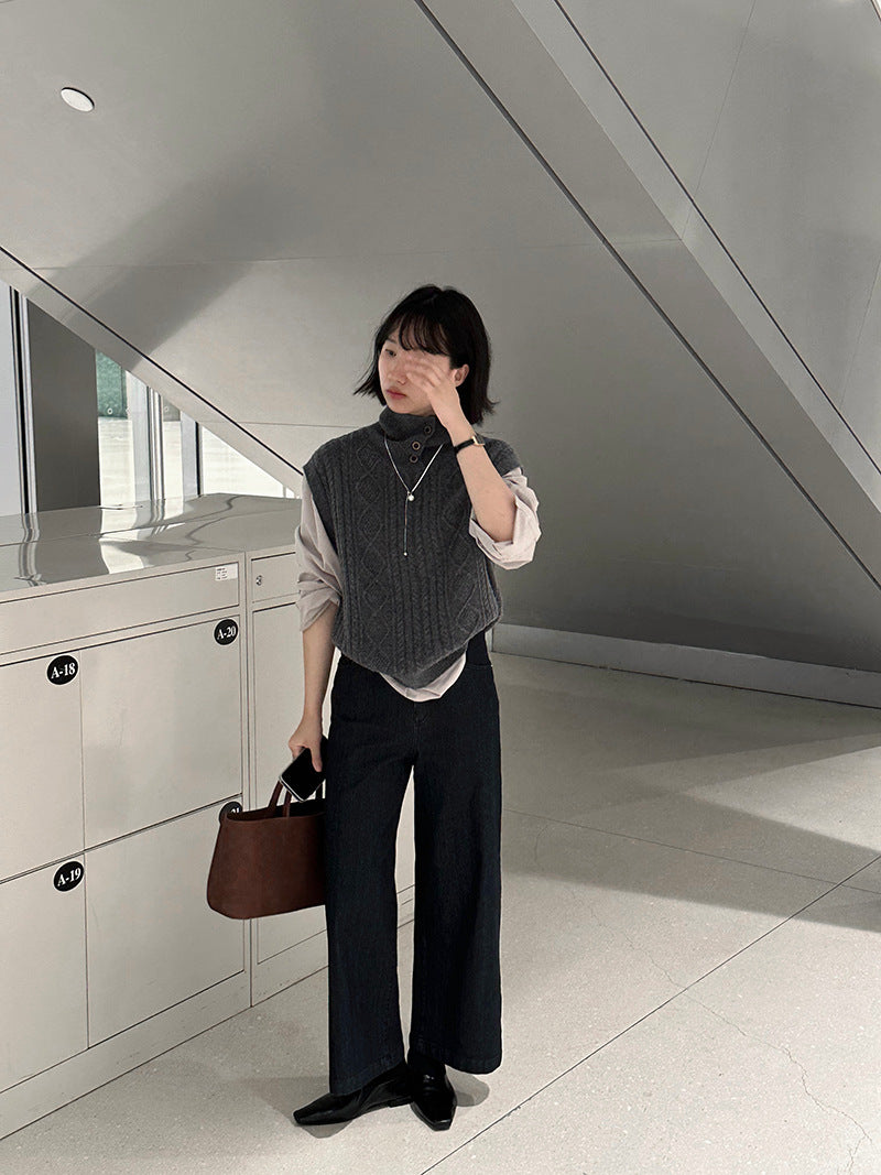 【cim6121】實拍超顯瘦顯腿直彈性九分黑色牛仔褲251030