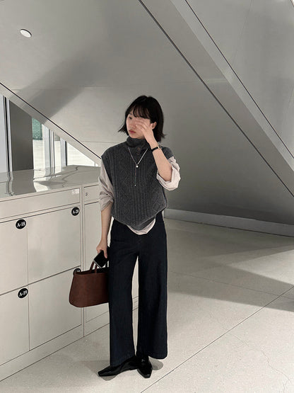 【cim6121】實拍超顯瘦顯腿直彈性九分黑色牛仔褲251030