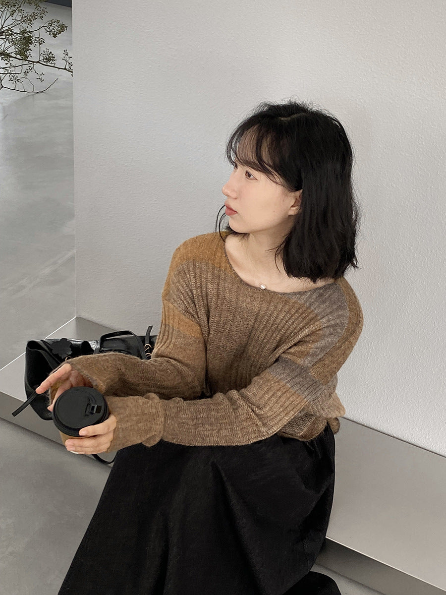 【cim0679】實拍韓國彩虹漸變長袖針織衫（羊毛11%)251114