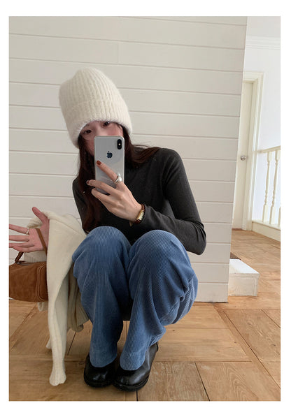 【H5481】實拍基礎6色堆堆領毛針織T恤251109