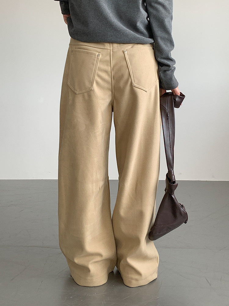 【LD3302】實拍S~XL秋冬顯瘦直筒毛呢休閒褲251103