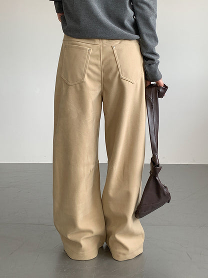 【LD3302】實拍S~XL秋冬顯瘦直筒毛呢休閒褲251103