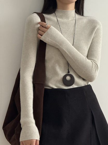 【Y315】實拍高級感半高領針織衫（棉羊毛4%)251106