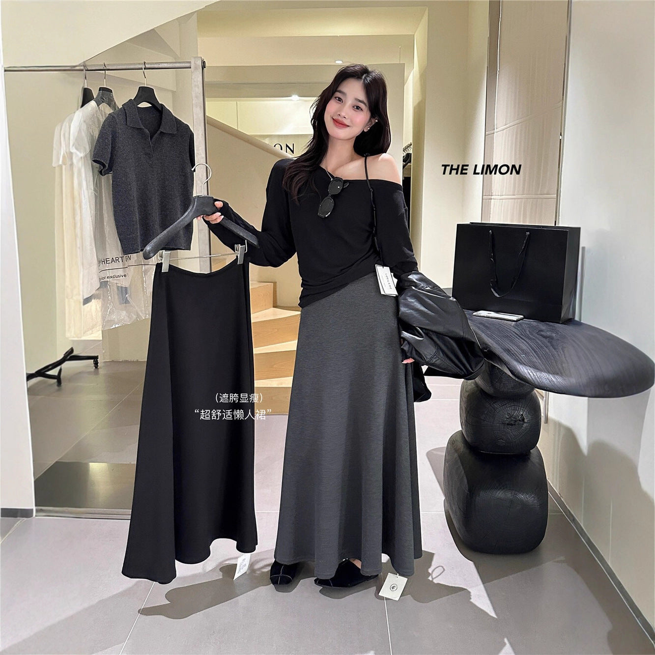 【L1130】實拍檸檬休閒顯瘦空氣棉A字裙251117