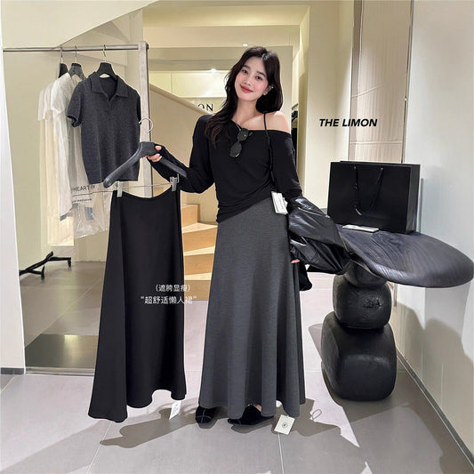 【L1130】實拍檸檬休閒顯瘦空氣棉A字裙251117