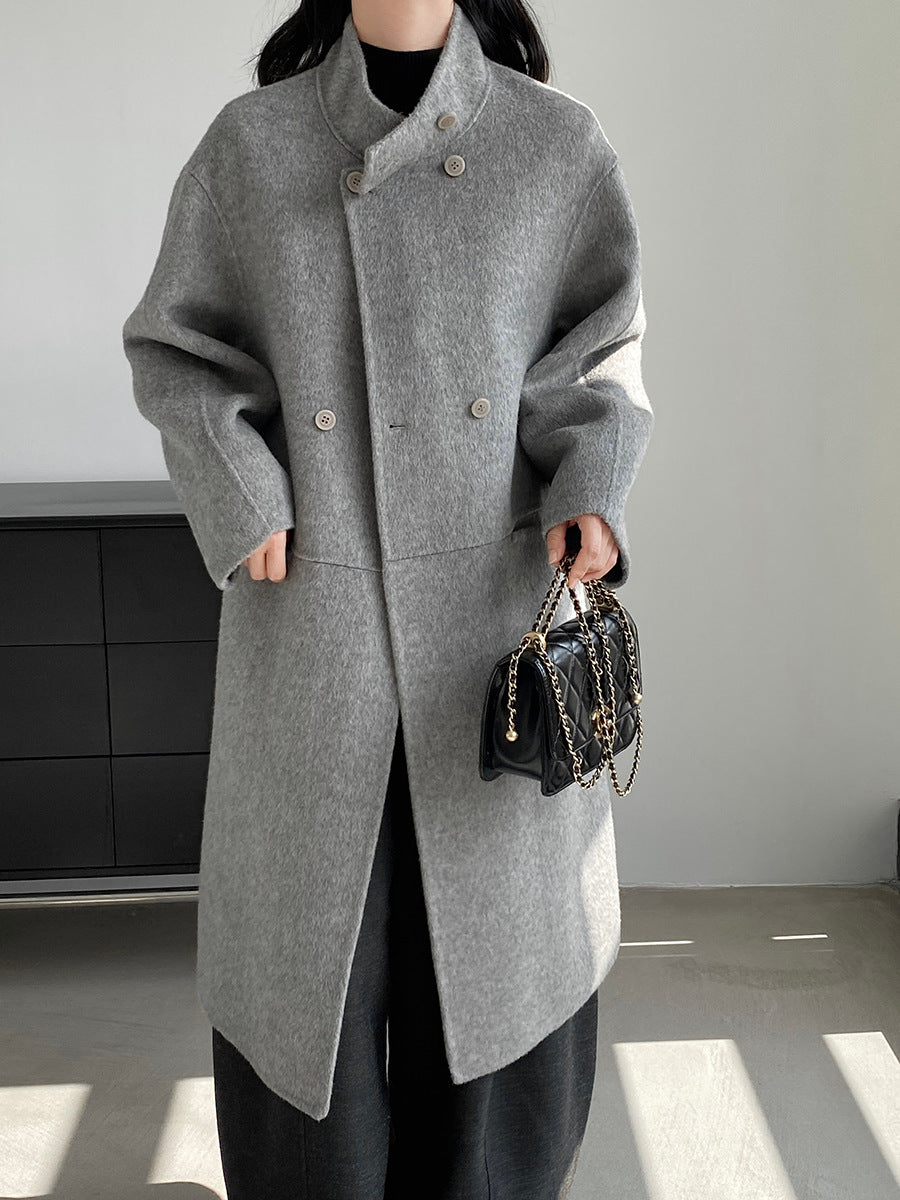 【cimz629065】實拍高級感貴氣重磅氣質羊毛桑蟬絲大衣外套251128