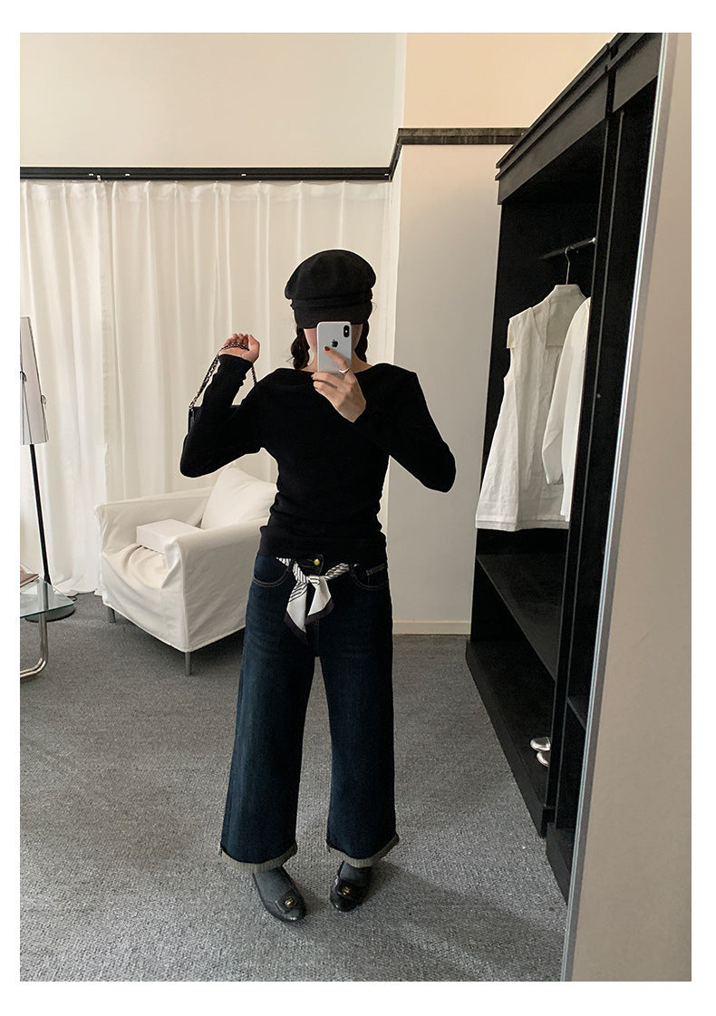 【H5483】實拍S~XL復古加厚水洗直筒牛仔褲251109