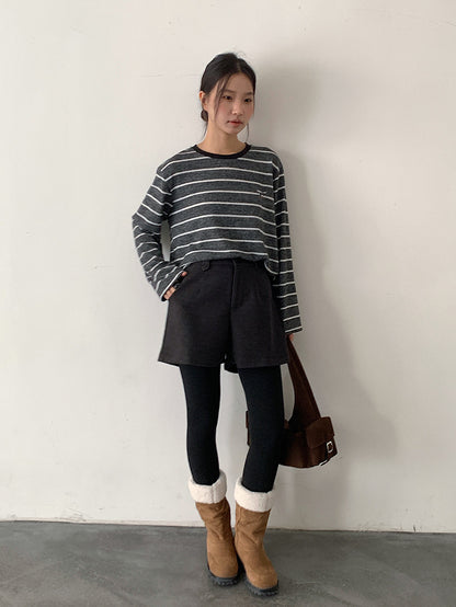 【LD11044】實拍厚款毛呢西裝短褲後鬆緊腰251202