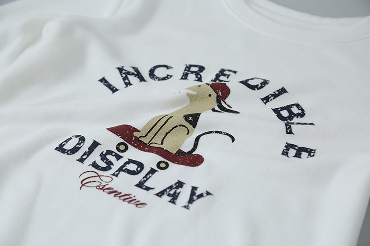 【LD3291】實拍韓國德絨小狗印花長袖T恤251103