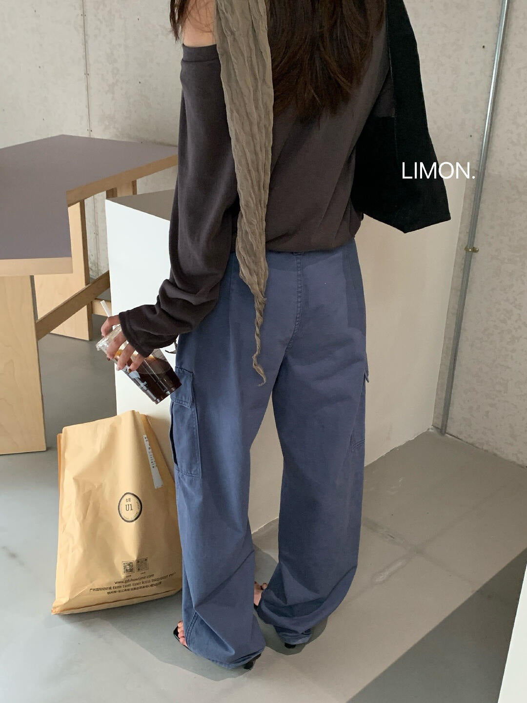 【LHT015】檸檬2026早秋新款時髦復古摩登水洗顯瘦休閒工裝褲260728