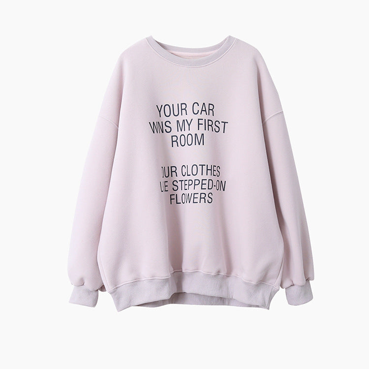 【LD11021】實拍加絨加厚印花寬鬆情侶裝衞衣251110