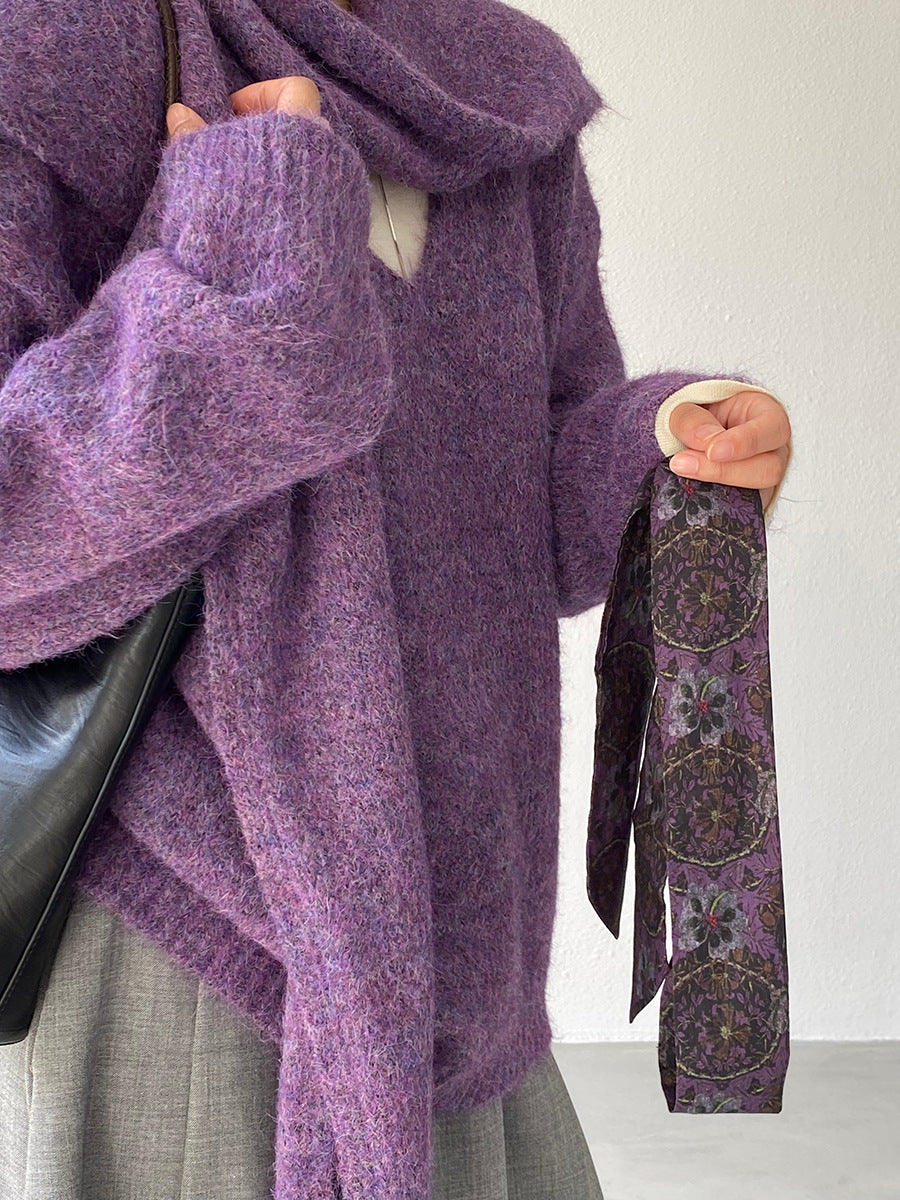 【cim8802】實拍纯色溫柔針織毛衣+針織披肩(羊毛8）251114