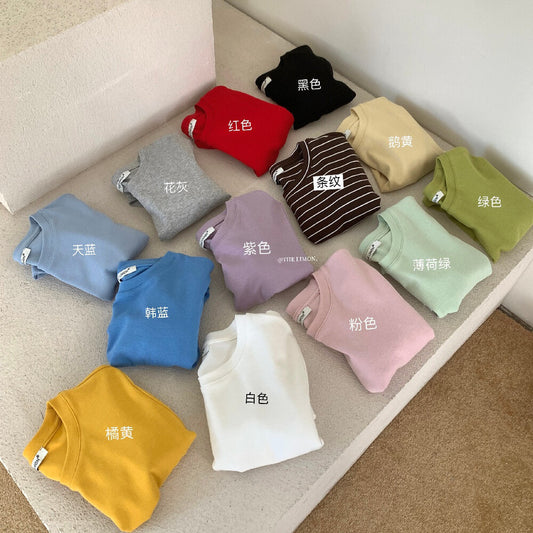 【L10077】實拍檸檬春夏多巴胺穿搭💜人氣基本款修身圓領短袖T恤260318
