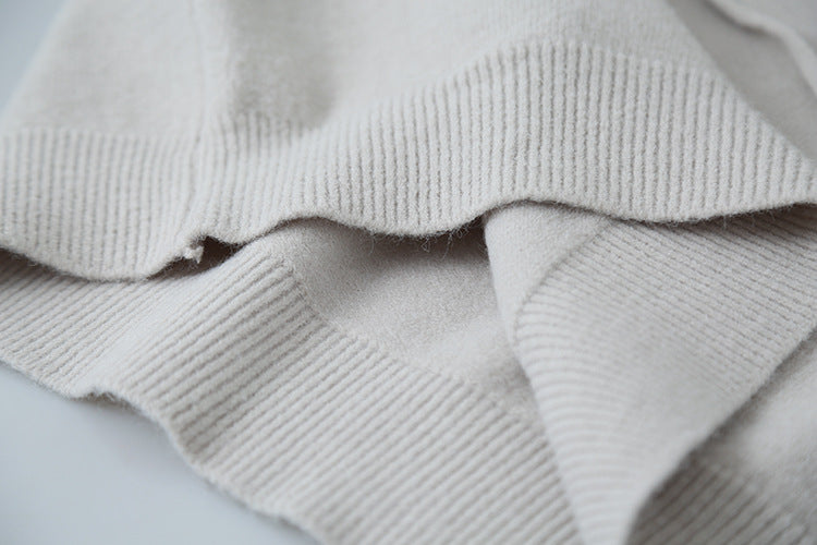 【LD3294】實拍慵懶復古立領羊駝絨針織衫251103