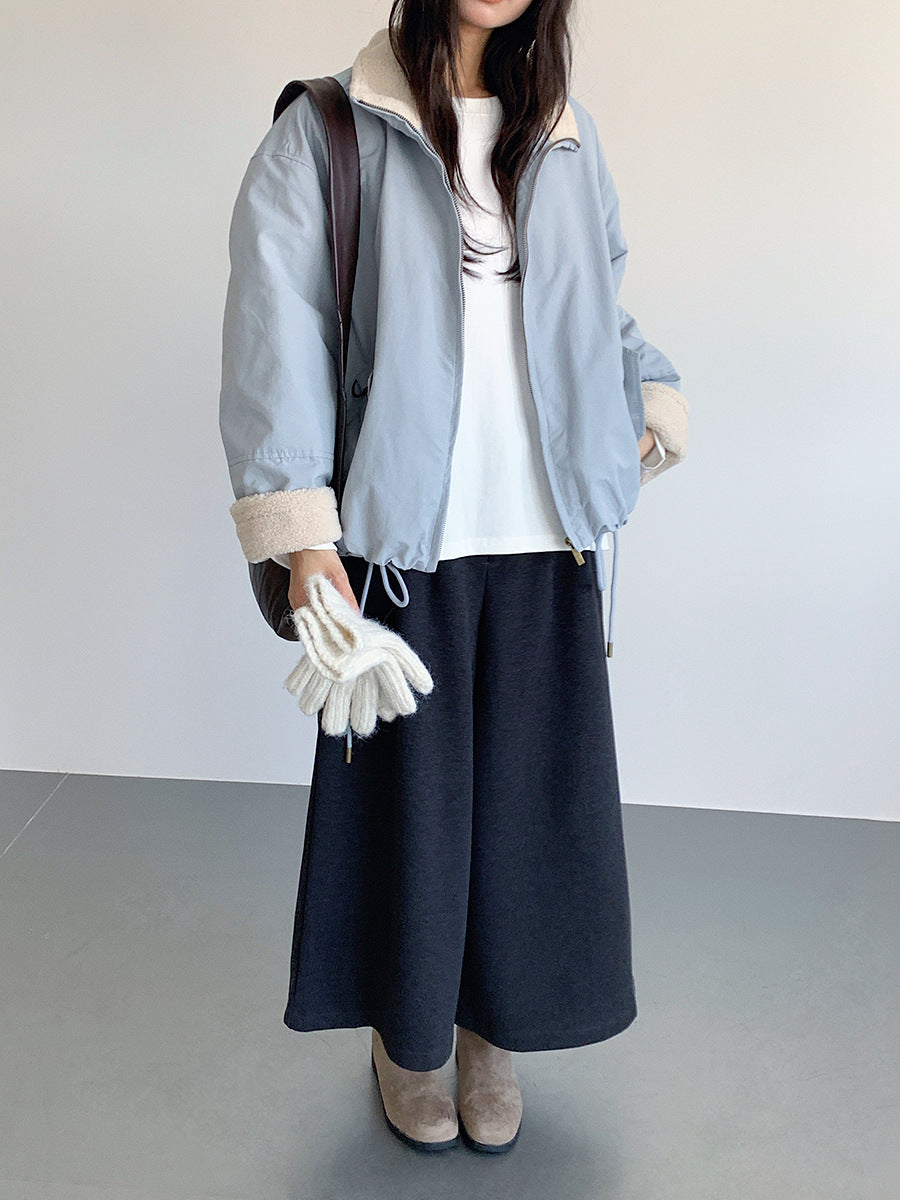 【LD11031】實拍冬天高級感加厚立領羊羔毛保暖夾克外套251124