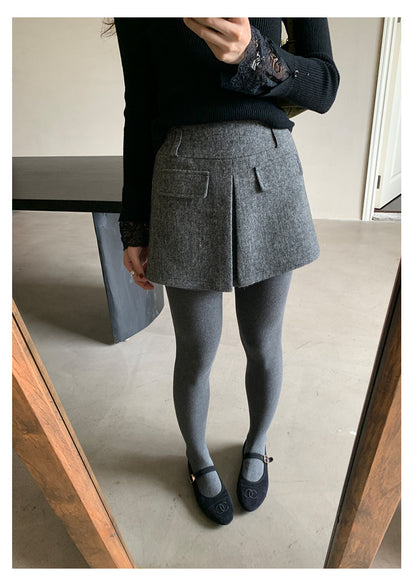 【H5523】實拍S~XL氣質千金質感高腰A字裙褲251125