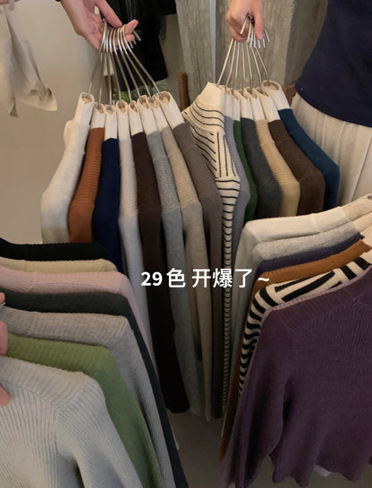 【LH01233】實拍IMISS極簡基礎顯瘦半高领針織衫251215