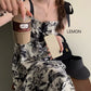 【L6501】實拍檸檬夏季夏季氣質水墨雪紡吊帶洋裝240503