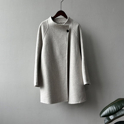 【Y8511】實拍高級感立領羊毛呢大衣外套（棉羊毛52%)251106