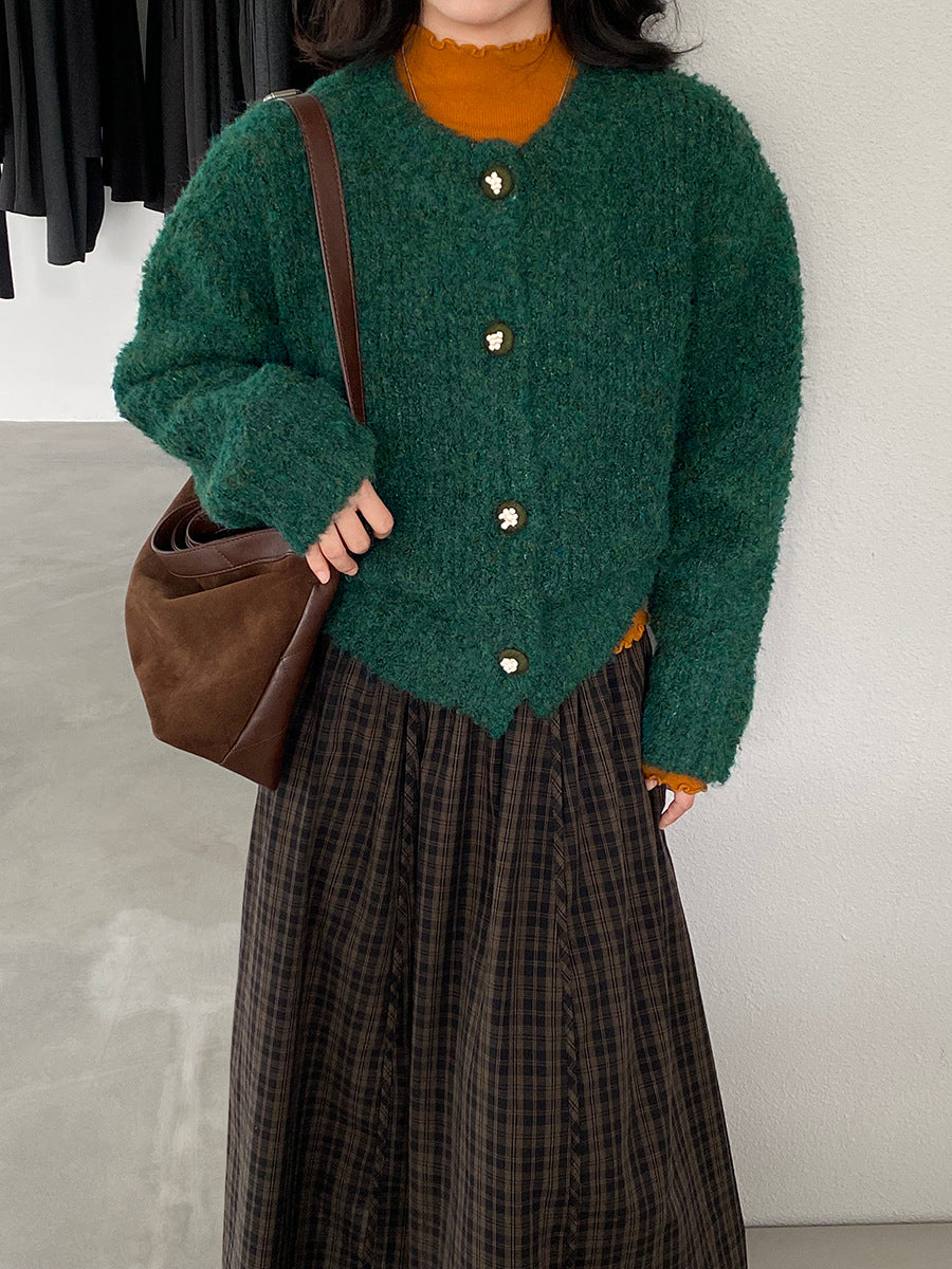 【cimz1391】實拍毛茸茸可愛羊毛針織毛衣開衫（羊毛14%)251201