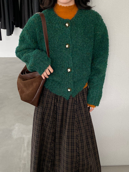 【cimz1391】實拍毛茸茸可愛羊毛針織毛衣開衫（羊毛14%)251201