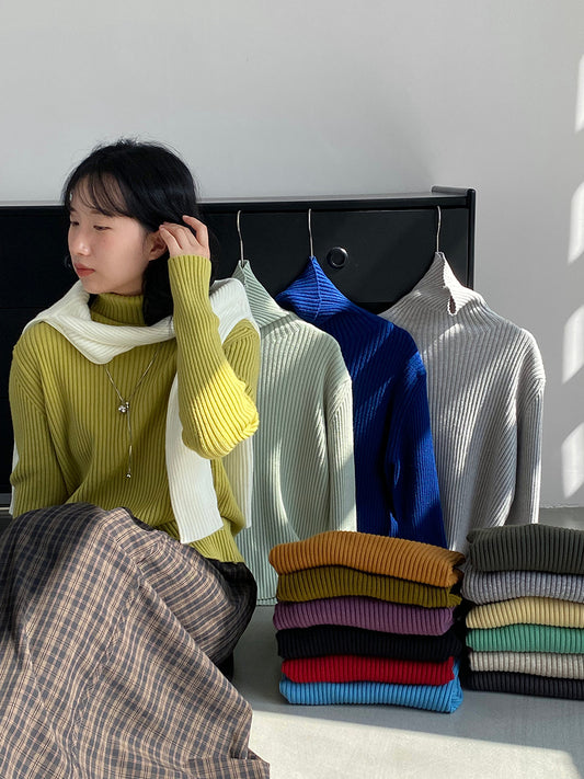 【cimz1388】實拍高領加厚高級感針織毛衣251128