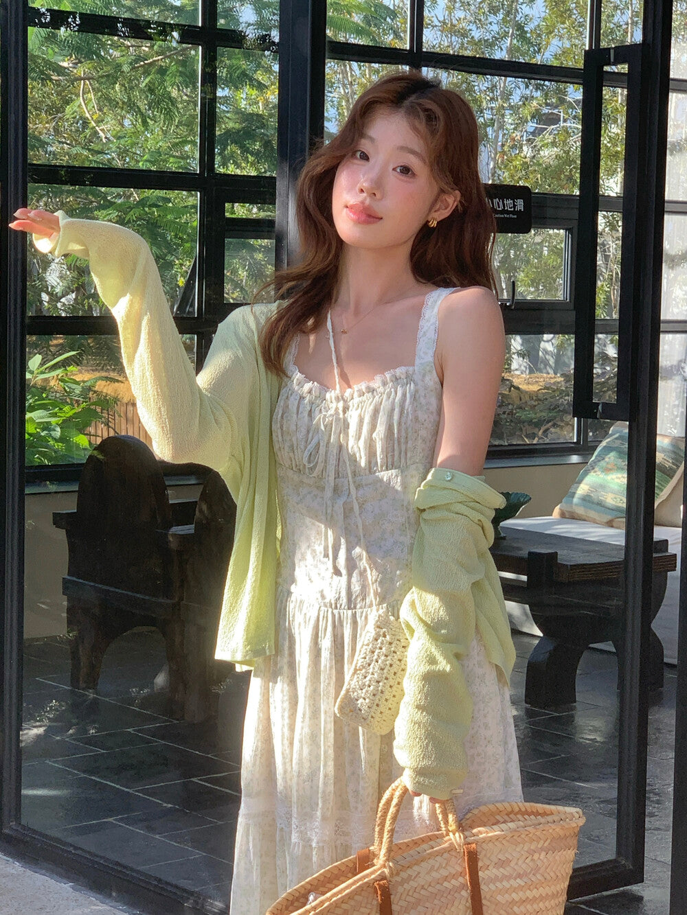 【LT329】實拍檸檬夏日冷氣房必備☁️輕盈天絲亞麻V領寬鬆防曬針織小外套260318