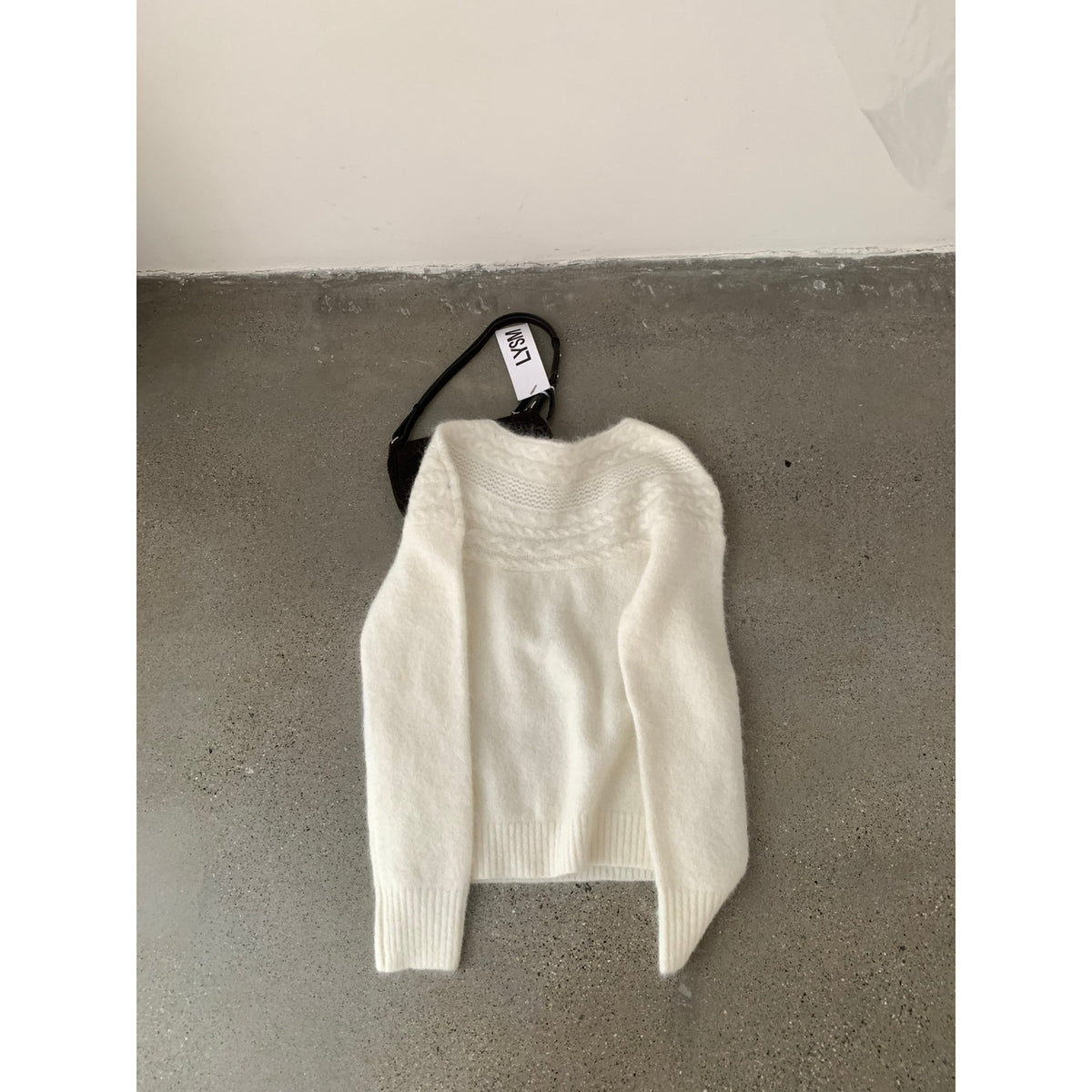 【LS991553】溫柔簡約・斜肩羊毛保暖毛衣261013