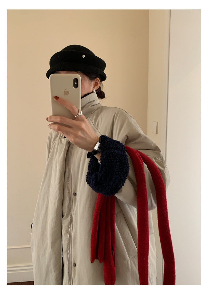 【H5498】實拍韓系加厚保暖長款棉服大衣外套251118