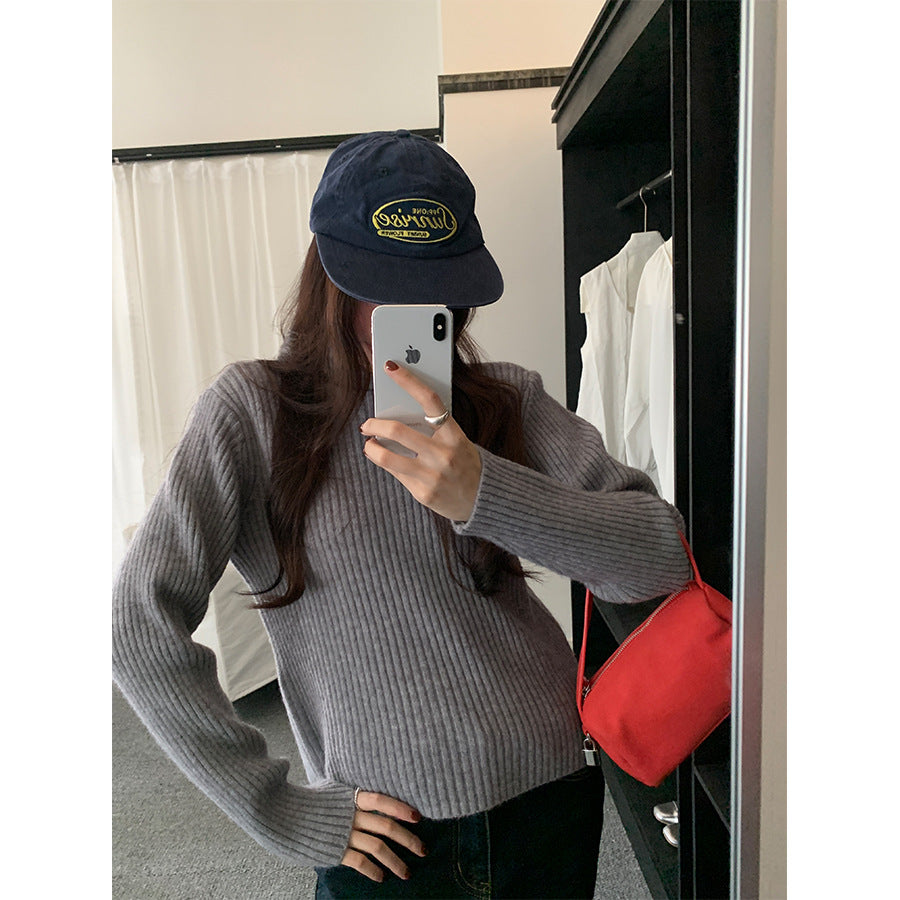 【H5484】實拍秋冬加厚慵懶高領針織毛衣251109