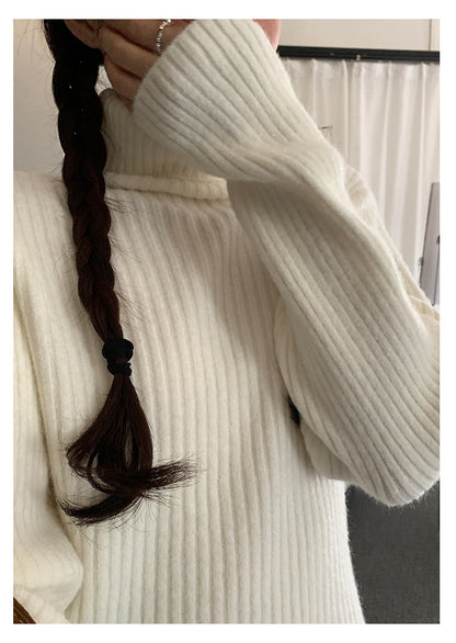 【H5484】實拍秋冬加厚慵懶高領針織毛衣251109