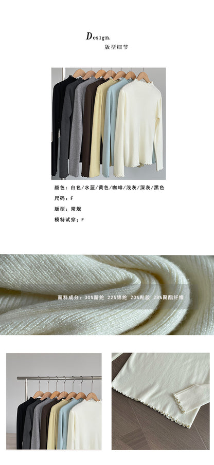 【cimYL223】實拍氣質安迪絨木耳邊針織衫251201